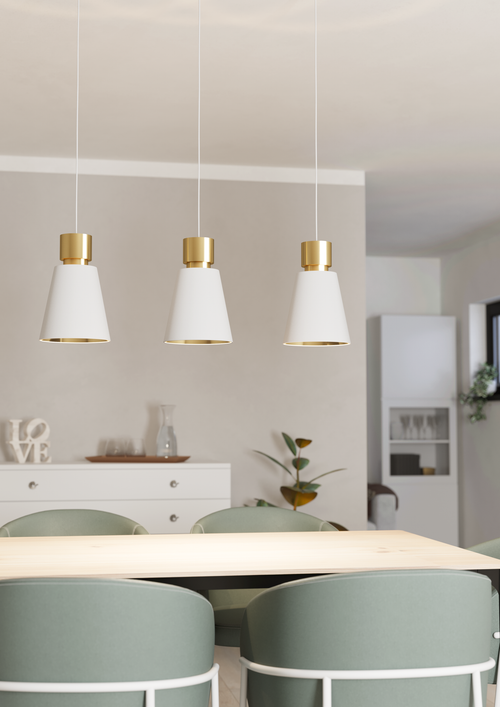 EGLO hanglamp Aglientina - e27 - 90 cm - koper-geborsteld/wit - vtwonen shop