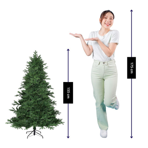 Black Box Trees Brampton Kerstboom - Natuurgetrouwe Vorm met Volle Opvulling - Kerstversiering voor Binnen - Kunstboom met Scharnierconstructie - H155