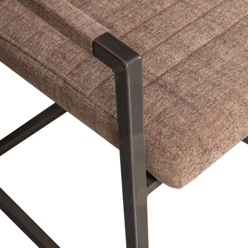 WOOOD eetkamerstoelen Bas - Geweven Stof - Bruin Melange - Set van 6