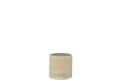 J-Line theelichthouder Mozaiek - glas - grijs - small - 2 stuks