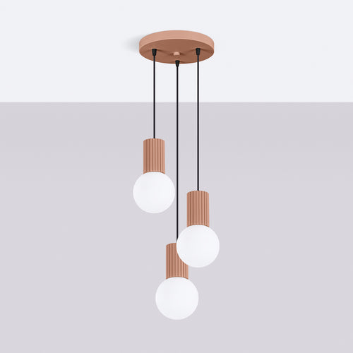 Sollux Lighting Hanglamp HALO 3P mokka - 25x25x125cm