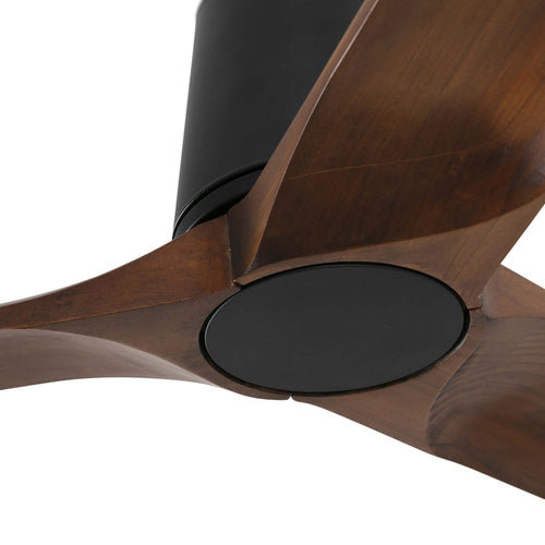 Faro Heywood Tub Grote plafondventilator met 3 bladen, matzwart, walnoot, Tuya Smart System