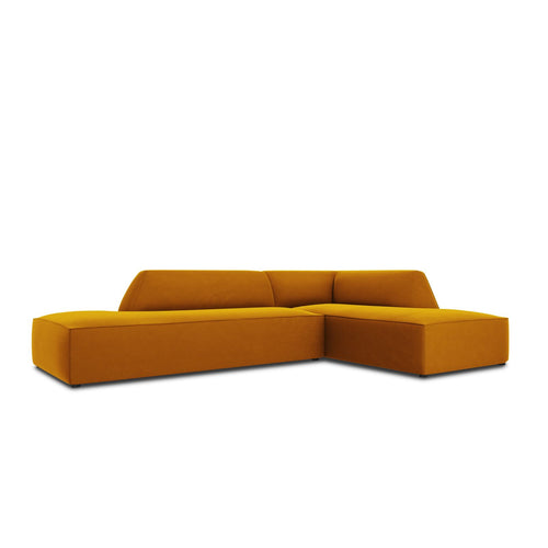 Cosmopolitan Design - Modulaire hoekbank rechts Siena 4-zits, flueel geel - 180x273x69cm