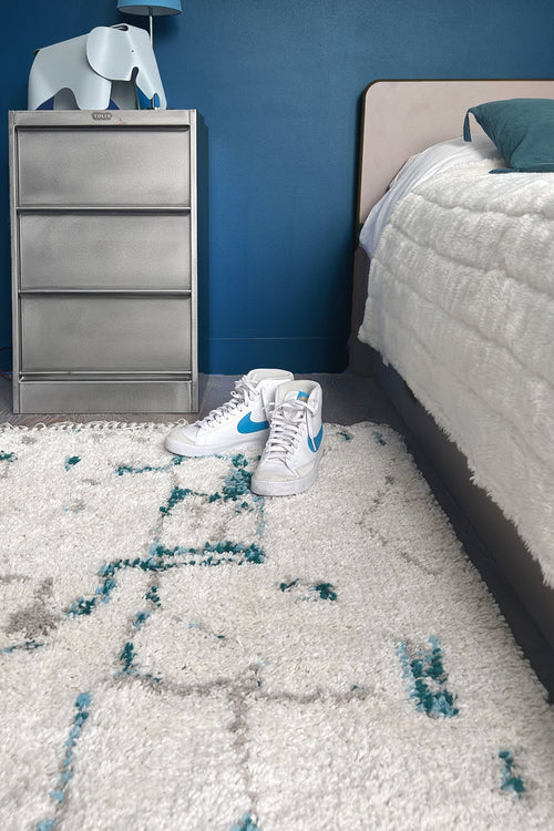 AFK Living vloerkleed Volubilis - rand - blauw - 120 x 170 cm - vtwonen shop