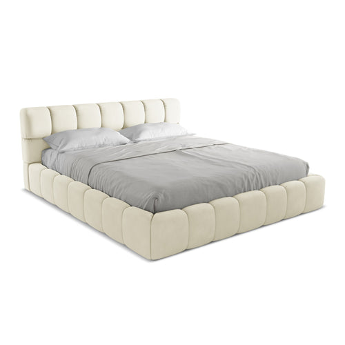 LaMiaSofa Bed met opbergruimte Roma - chenille stof - beige - 200x228x82