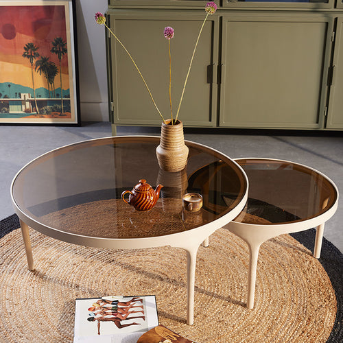 New Routz salontafel Montana medium zand metaal/glas - vtwonen shop