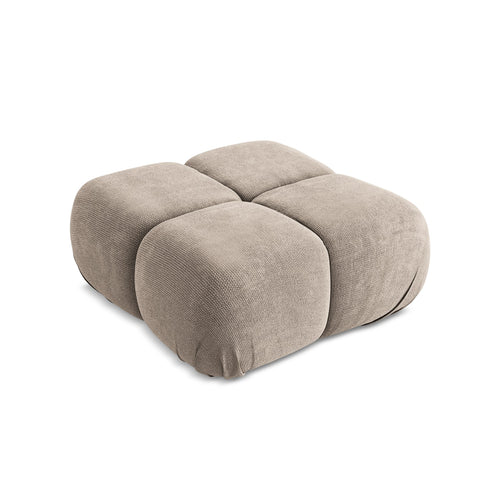 LaMiaSofa Poef Sanremo - chenille stof - donkerbeige - 95x95x41