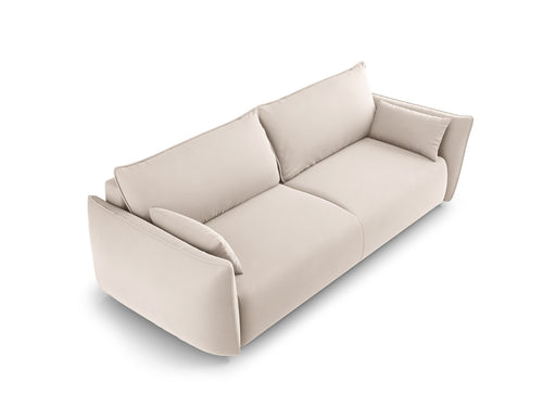 Cosmopolitan Design Slaapbank met opbergdoos Matera 3-zits, flueel beige - 108x240x86cm
