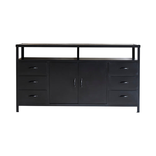 Tikamoon Industriel - Metalen buffet 160 cm - Zwart