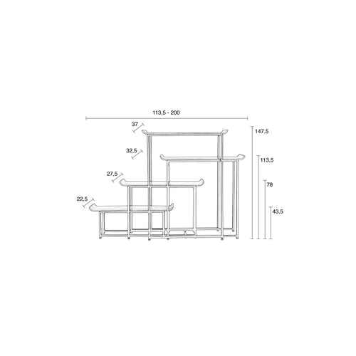 Zuiver Flodka Kast/ Stellingkast Hout/ Metaal  - Zwart - vtwonen shop