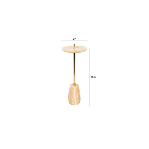 Dutchbone Onno Bijzettafel Onyx Natuursteen  - Geel