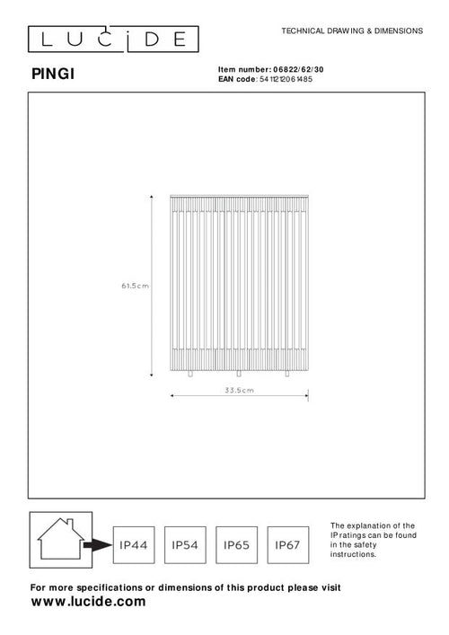Lucide vloerlamp PINGI - Geïntegreerde LED - Zwart