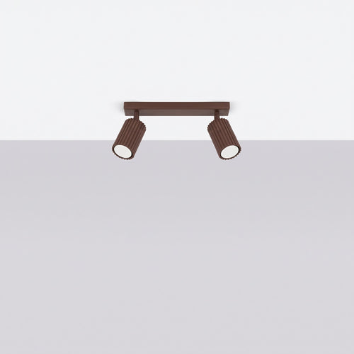 Sollux Lighting Plafondlamp KARBON 2 bruin - 30x6,5x16,5cm