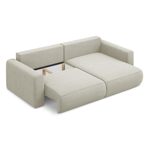 LaMiaSofa hoekbank rechts Perugia - textuurstof - lichtbeige - 240x149x82