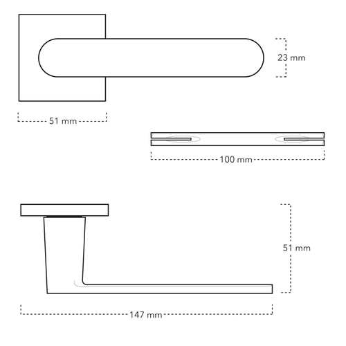 MooideurBeslag Linee deurklink geveerd - wc/badkamer - binnenwerk