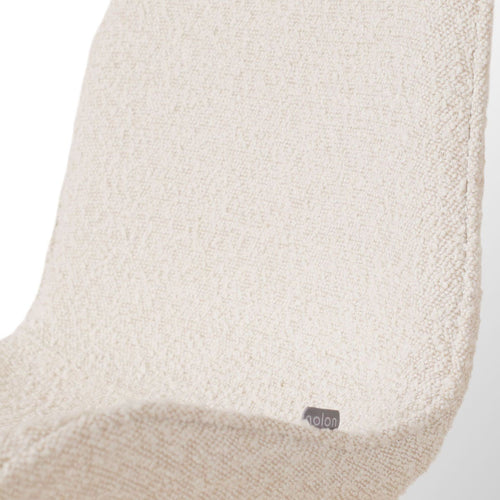 Nolon Noa-Fé Eetkamerstoel Bouclé Beige - Stof - Wit Onderstel