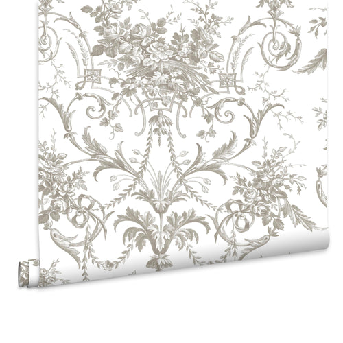 Laura Ashley Vliesbehang - Tuileries Dark Dove Grey 10mx52cm