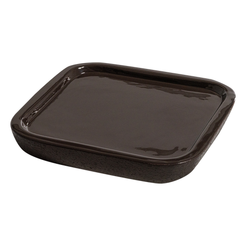 WOOOD dienblad Ikai - Metaal Hoogglans - Donkerbruin - 31x31x31