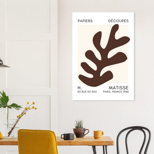 Artfulprints Poster Matisse – Ocean petals brown   - A4 21x29.7 cm - Bruin