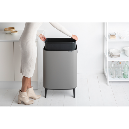 Bo Touch Bin Hi, met 1 binnenemmer, 60 liter - Mineral Concrete Grey - vtwonen shop
