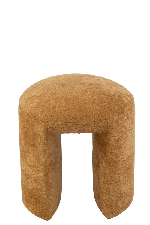 J-Line kruk Rond - textiel - oker