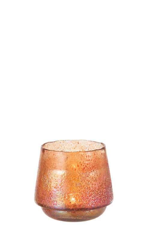 J-Line kaarshouder Stippen - glas - oranje - large - vtwonen shop