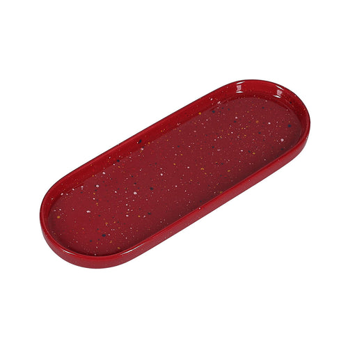 Ona - Serveerschaal 28,5x10cm burgundy Fika - Set van 4