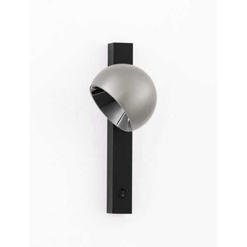 Nova Luce LUSA Leeslamp voor aan de muur, mat nikkel, zwarte LED 10W 644lm 3000K, aan/uit-schakelaar