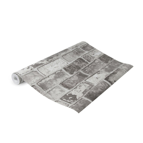 vtwonen Vliesbehang - Bricks Grey - Grijs - 10mx53cm - vtwonen shop