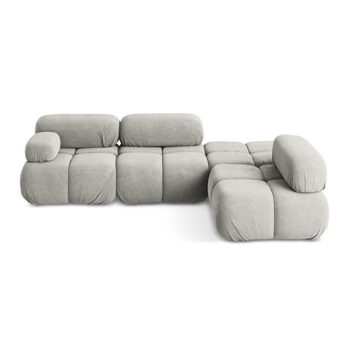 LaMiaSofa hoekbank rechts Sanremo - chenille stof - lichtgrijs - 285x190x70