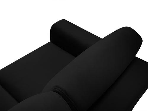 Cosmopolitan Design Omkeerbare converteerbare hoekbank met opbergdoos Kyoto 4-zits, flueel zwart - 145x241x88cm