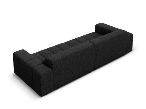 Cosmopolitan Design Bank Chicago 4-zits, chenille zwart - 102x252x78cm