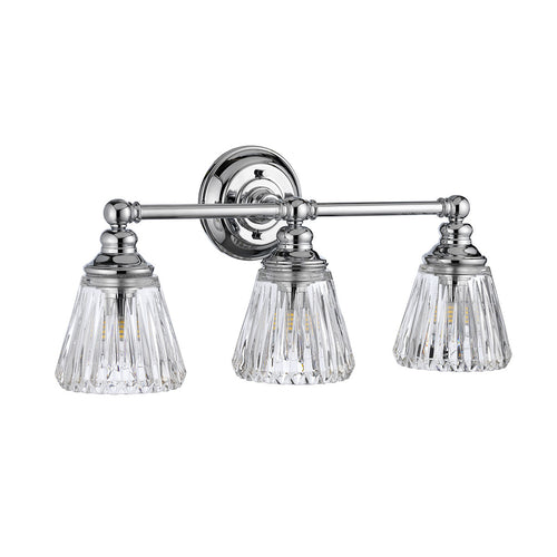 Keynes 3-lichts wandlamp gepolijst chroom IP44