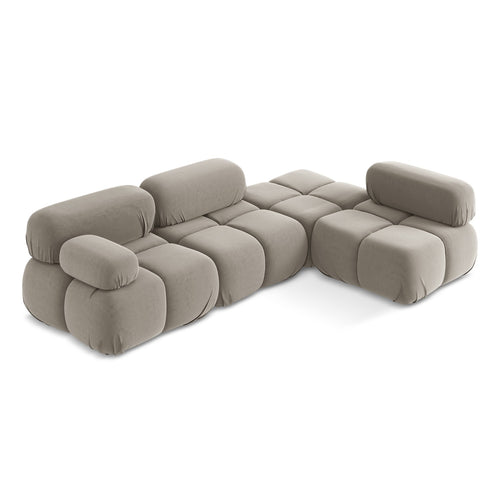 LaMiaSofa hoekbank rechts Sanremo - velours - taupe - 285x190x70