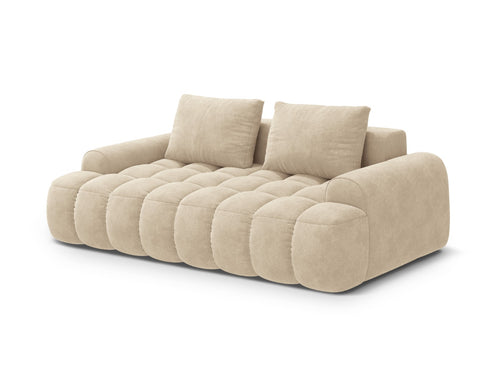 Cosmopolitan Design Bank Linz 3-zits, flueel lichtbeige - 100x200x84cm