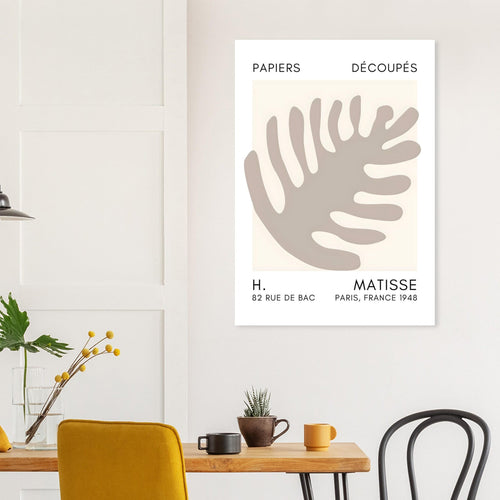 Artfulprints Poster Matisse – Coral bloom grey   - 50x70 cm - Grijs
