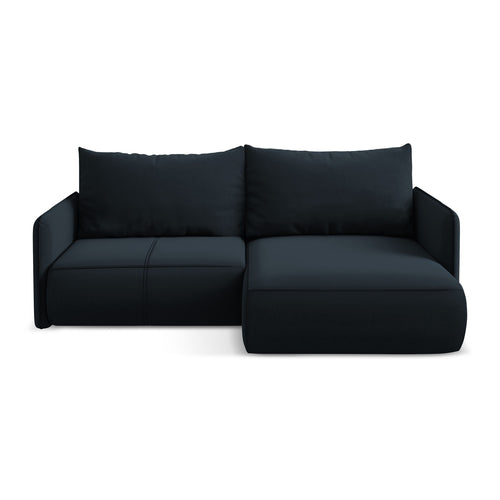 LaMiaSofa hoekbank rechts Palermo - velours - koningsblauw - 207x148x86
