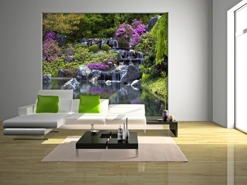 Sanders & Sanders fotobehang waterval groen en paars - 360 x 270 cm - 600487 - vtwonen shop