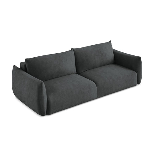LaMiaSofa 3-zits slaapbank Savona - chenille stof - donkergrijs - 230x105x90