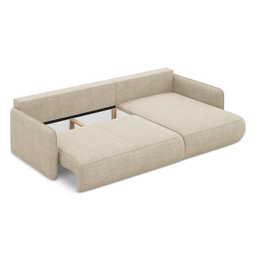 LaMiaSofa hoekbank rechts Palermo - chenille stof - donkerbeige - 240x148x86