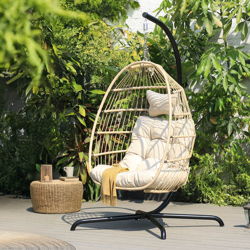 HOME DELUXE hangstoel LOMA – 1 zits beige - vtwonen shop