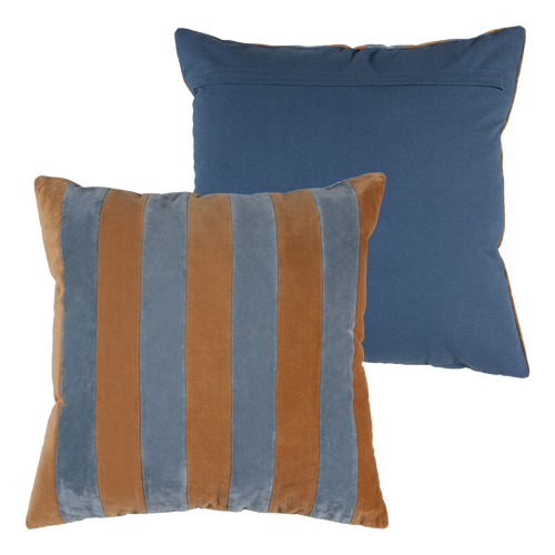 WOOOD kussens Lira - Blauw/Oranje - Set van 4