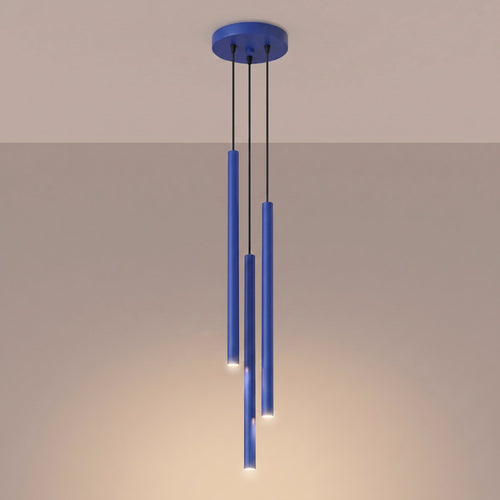 Sollux Lighting Hanglamp PASTELO 3P ultramarijn - 19,5x19,5x115cm