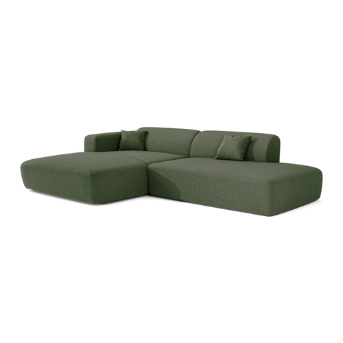 Sia Home - Open hoekbank links MYRA - kruisweefsel olijfgroen 300cm