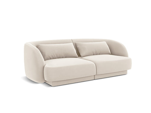 Cosmopolitan Design Bank Tulum 2-zits, flueel, lichtbeige - 90x180x70cm