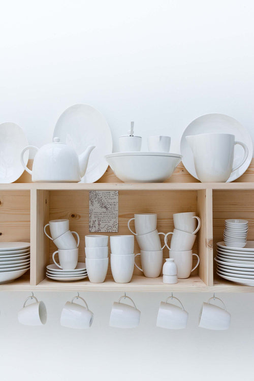 vtwonen - Basic - mokken zonder oor set van 6 - porselein - wit - 275 ml