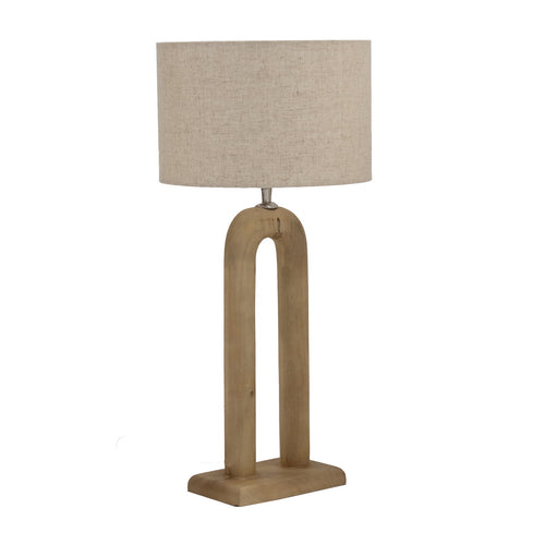 Giga Meubel Tafellamp Micky - Naturel - Mangohout - 60cm