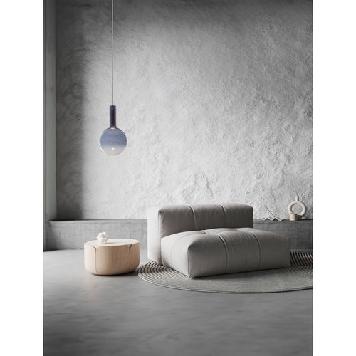 Nova Luce NOSTOS Bolvormige hanglamp voor plafond, blauw, goud, mat wit, Triac dimbare LED 6W 330lm 3000K