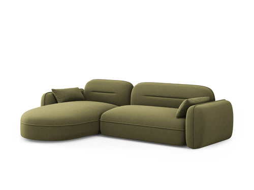 Cosmopolitan Design Modulaire hoekbank links Sydney 4-zits, flueel, lichtgroen - 165x275x70cm