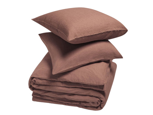 Yumeko dekbedovertrek gewassen linnen clay rose 200x220 + 2/60x70 - vtwonen shop